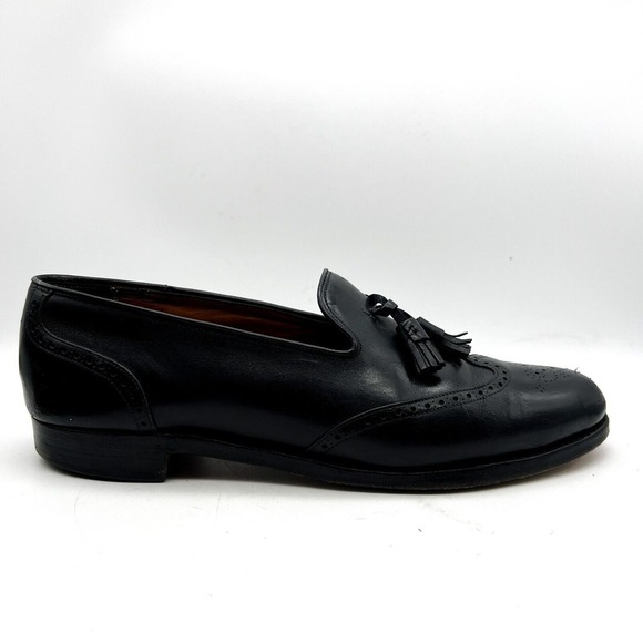 Grenson Bench Made English Leather Black Tassel Loafers Men's 13 B - Picture 10 of 16